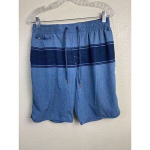 Cova Stripes Swim Trunks Board Shorts Mens size Medium Blue elastic Waist Pocket
